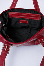 Vintage Worthington burgundy red faux leather handbag