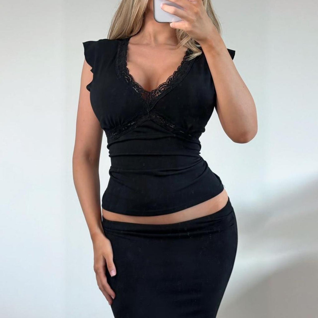 Black lace top