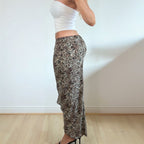 Leopard print maxi skirt