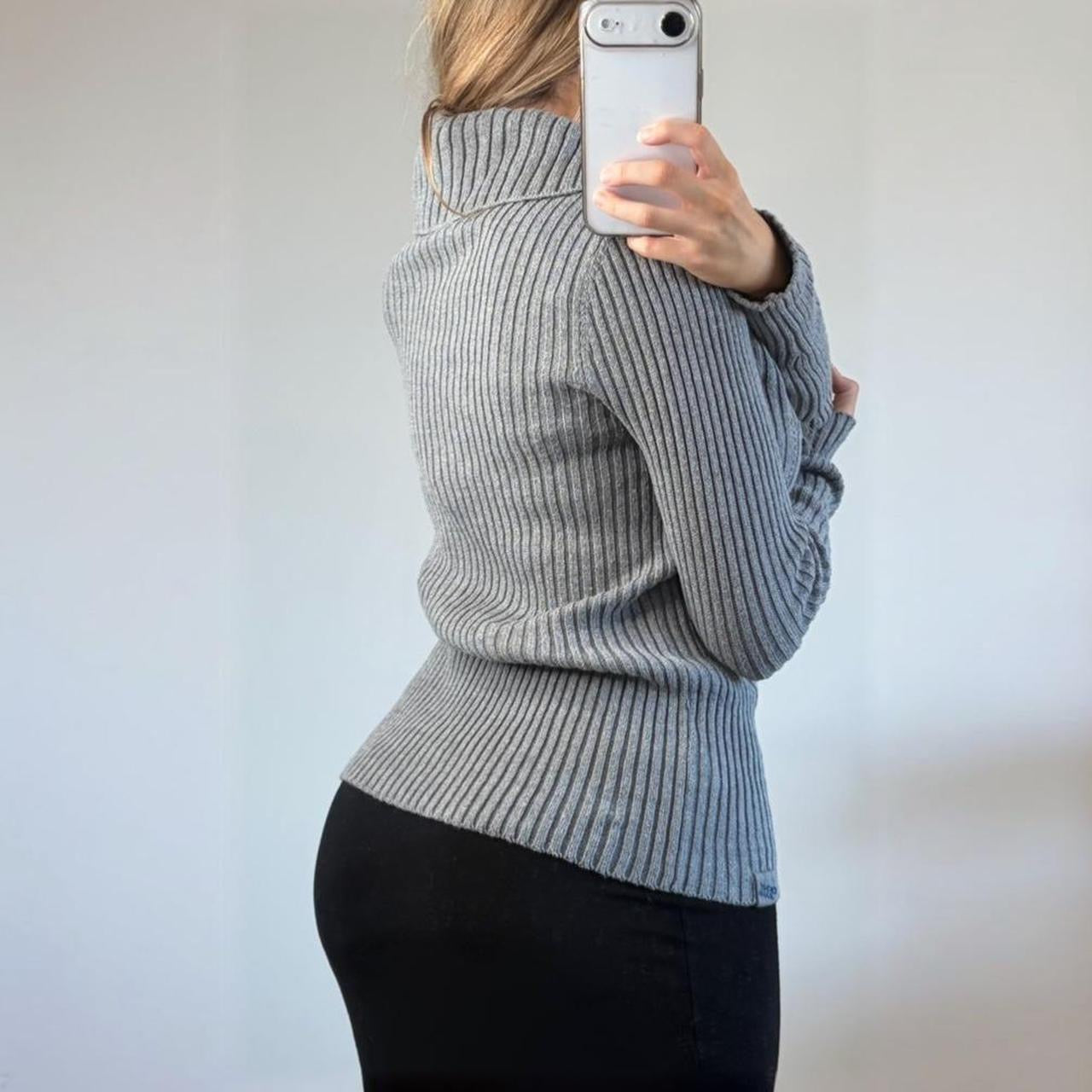 VINTAGE DKNY grey quater zip jumper