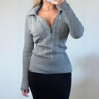VINTAGE DKNY grey quater zip jumper