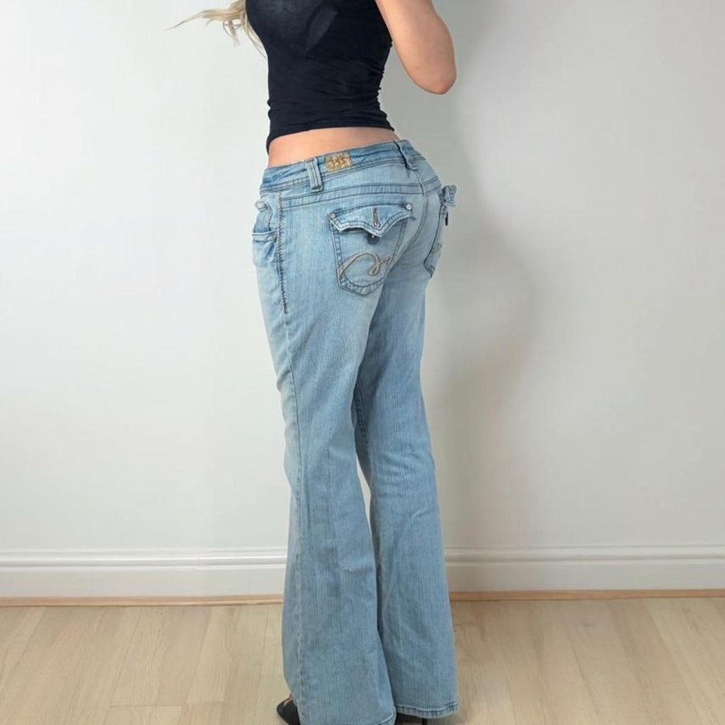 Light blue flared jeans