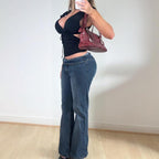 Navy blue flared jeans
