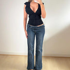 Navy blue flared jeans