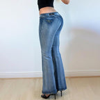 Navy blue flared jeans