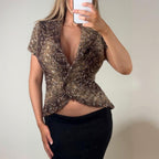 Brown knit cardigan