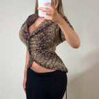 Brown knit cardigan