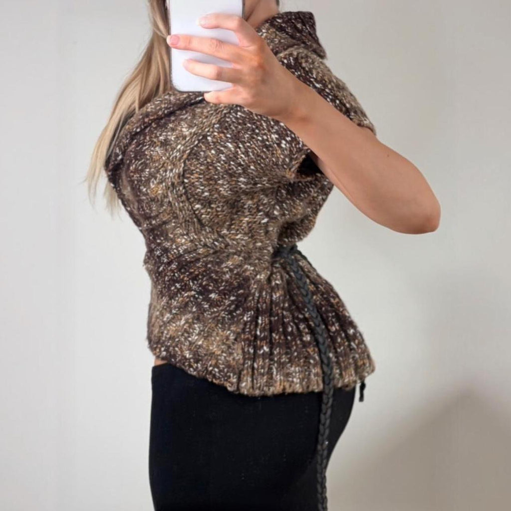 Brown knit cardigan