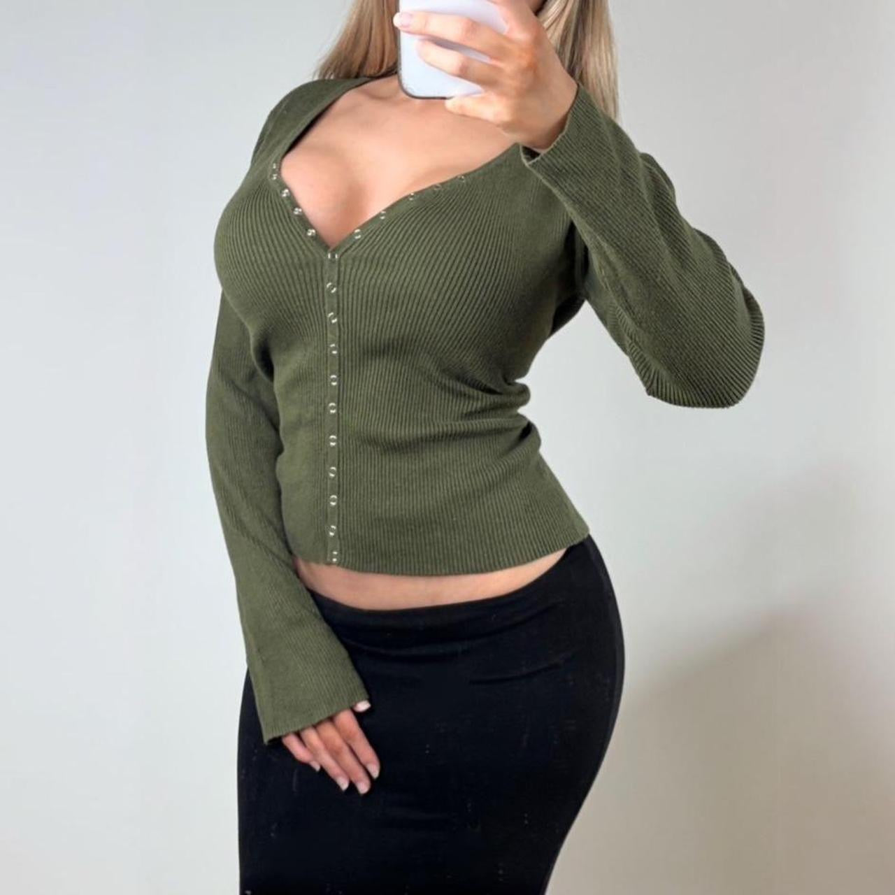 Green cardigan top