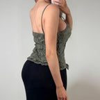 VINTAGE khaki green floral cami top