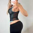Blue sheer cami top