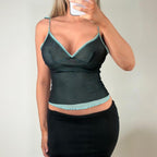 Blue sheer cami top