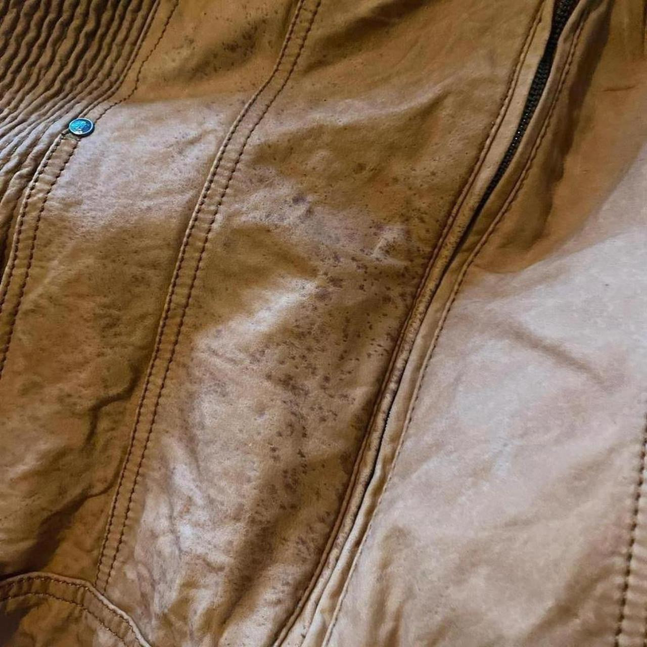Orange biker leather jacket